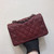 Chanel A69900 Mini Flap Bag Grained Calfskin Wine Red Silver