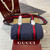 Gucci 816865 Small Printed Canvas Duffle Bag Dark blue
