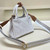 Prada 1BA038 Jardinière cotton canvas mini handbag Gray Whtie