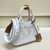 Prada 1BA038 Jardinière cotton canvas mini handbag Gray Whtie
