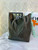 Loewe Medium Puzzle Fold tote in shiny calfskin A657G50X01 Dark Green