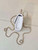 Chanel AP3238 Phone Holder with Chain Grained Shiny Calfskin White