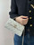 Chanel AP3238 Phone Holder with Chain Grained Shiny Calfskin White