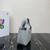 Prada 1BA349 Mini leather handbag Gray Blue Silver