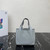 Prada 1BA349 Mini leather handbag Gray Blue Silver