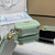 Prada 1NR025 Crochet and leather mini-pouch Green
