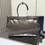 Prada 1BA439 Prada Bonnie extra large leather handbag Gray