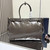 Prada 1BA439 Prada Bonnie extra large leather handbag Gray