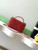 Chanel AP4933 Long Vanity with Chain Grained Shiny Calfskin Red
