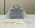 Fendi 8BN335ARBCF0E65 Peekaboo ISeeU Petite Light Blue leather and interlaced fibre bag 80169s
