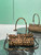 Prada 1BA426 Medium printed leather handbag Honey