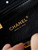 Chanel A01112 Flap Black Fabric Printed with white raindrops