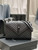 YSL 600166 Envelope Large In Quilted Grain De Poudre Embossed Leather Black V gird With Black Hardware
