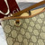 Gucci 815103 GG Emblem bucket bag Beige and dark brown