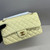 Chanel A01112 Flap Classic 11.12 Handbag Lambskin Light Yellow