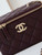 Chanel AP4301 Clutch Embossed Rhinestone with Chain Vanity Box bag Dark Red