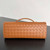 Bottega Veneta BV 741511 Long Clutch Andiamo With Handle Emerald Sand