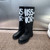 Dior KDI929CMV_S17X D-Major Boot Black Technical Fabric with White Miss Dior Graffiti Print and Black Calfskin