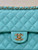 Chanel A01112 Flap Classic 11.12 Handbag Calfskin Gold Sky Blue