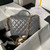Chanel AS4993 Flap Bag with Top Handle Shiny Lambskin & Gold-Tone Metal Gray