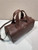 Prada Small Lambskin leather duffle bag 2VC046 Dark Brown