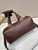 Prada Small Lambskin leather duffle bag 2VC046 Dark Brown