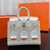 Hermes Mini Birkin Tote Bag Sac Faubourg White Matte Alligator Silver Hardware 20CM H28504