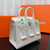Hermes Mini Birkin Tote Bag Sac Faubourg White Matte Alligator Silver Hardware 20CM H28504
