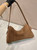 Prada 1BC228 Prada Aimèe Large suede shoulder bag Brown