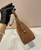 Prada 1BC228 Prada Aimèe Large suede shoulder bag Brown