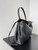 Balenciaga 7897722 Rodeo Handbag Medium in black smooth calfskin aged-Silver
