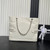Chanel AS9901 Vintage Shopping Bag Calfskin White with Black Logo