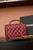 Chanel AP4674 25B  Large Flap Bag with Top Handle Lambskin gold Wine Red