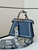 Fendi 8BN327 Peekaboo ISeeU Medium Blue interlace leather bag 80143