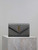 YSL 377828 Classic Cassandre chain wallet in grain de Poudre leather Gray Gold