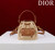 Dior Mini Caro Bucket Bag Powder Natural Raffia M3369