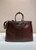 Prada Buckle Lambskin leather bag with belt 2VG126  Brown Red