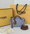 Fendi 8BS098 By The Way Soft Mini Blue denim-effect FF jacquard bag 8665Bs