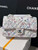 Chanel 25C A01112 Flap Bag  White  Pink Fabric Printed