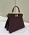 Fendi 8BN335 Peekaboo ISeeU Petite Wine Red  interlace leather bag 80138S