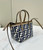 Fendi 8BS096 Roll Mini Midnight blue FF chenille mini-bag 8655