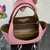 Prada 1BG335 Small leather tote bag Pink Silver