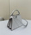 Fendi 8BN335 Peekaboo ISeeU Petite Silver Leather Bag with FF crystals Motif 8635