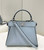 Fendi 8BN244 Peekaboo Mini Lake Blue Selleria bag with 220 hand-sewn topstitches 8615