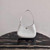 Prada 1BC499 Prada Cleo Brushed Leather Shoulder Bag in White - Voguebags