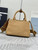 Prada 1BA038 Jardinière cotton canvas mini handbag Brown