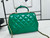 Chanel AS4959  Flap bag With top handle Shiny Lambskin & Gold-Tone Metal Green