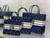 Dior M1265 Small Book Tote Blue and White Miss Dior Allover Embroidery M9638