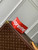 LV M67542 MULTIPLE Wallet Louis Vuitton x Supreme leather Red
