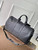 LV M44810 Louis Vuitton Keepall Bandoulière 50 Monogram shadow leather Black
